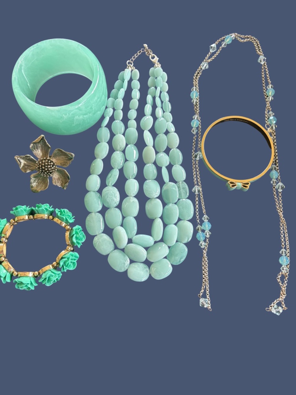Pretty aqua jewelry set. Kate spade bangle